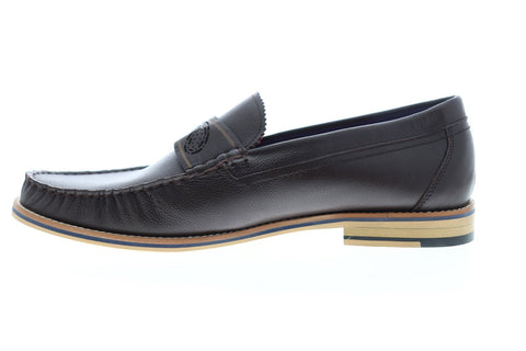 Robert Graham Estefan RGS5012 Mens Brown Leather Dress Slip On Loafers Shoes