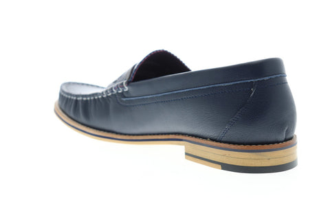 Robert Graham Estefan RGS5012 Mens Blue Leather Dress Slip On Loafers Shoes