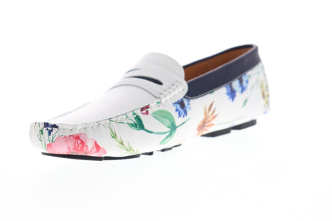 Robert Graham Jardin RGS5053 Mens White Leather Casual Slip On Loafers Shoes