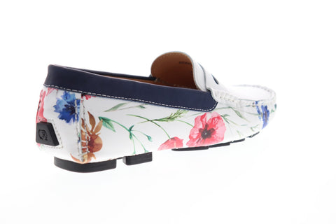 Robert Graham Jardin RGS5053 Mens White Leather Casual Slip On Loafers Shoes