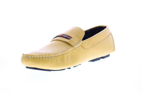 Robert Graham Hart RGS5100 Mens Brown Leather Moccasin Loafers & Slip Ons Shoes