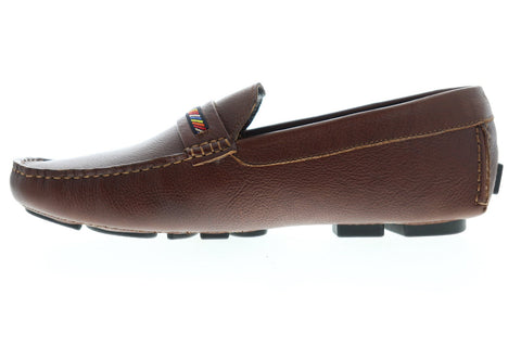 Robert Graham Hart RGS5100 Mens Brown Leather Casual Slip On Loafers Shoes