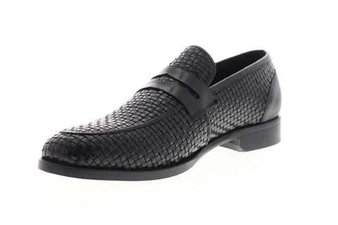 Robert Graham Forster RGS5105 Mens Black Leather Dress Slip On Loafers Shoes