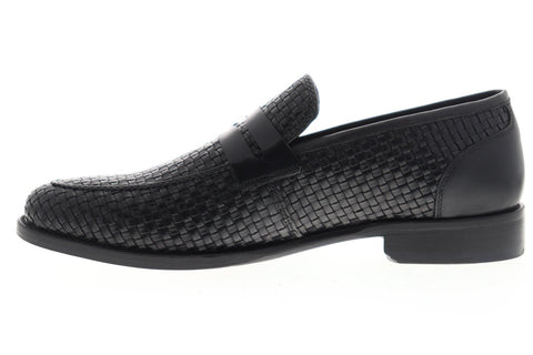 Robert Graham Forster RGS5105 Mens Black Leather Dress Slip On Loafers Shoes