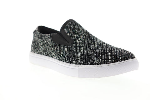 Robert Graham Kitson RGS5111 Mens Black Leather Slip On Sneakers Shoes