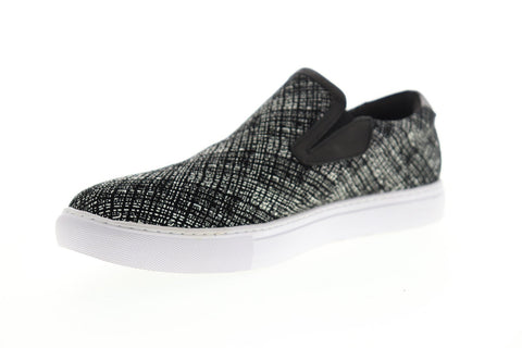 Robert Graham Kitson RGS5111 Mens Black Leather Slip On Sneakers Shoes