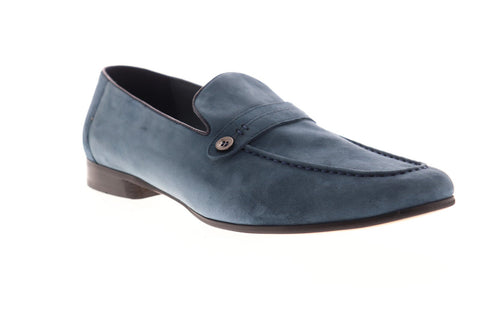 Robert Graham Norris RGS5139 Mens Blue Suede Casual Slip On Loafers Shoes