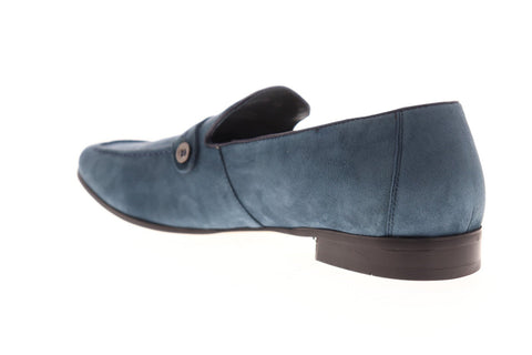 Robert Graham Norris RGS5139 Mens Blue Suede Casual Slip On Loafers Shoes