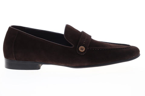 Robert Graham Norris RGS5139 Mens Brown Suede Casual Slip On Loafers Shoes