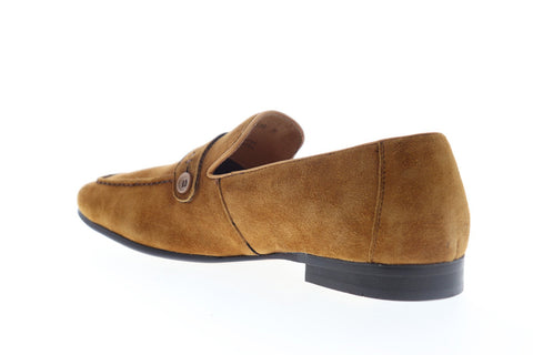 Robert Graham Norris RGS5139 Mens Brown Nubuck Dress Slip On Loafers Shoes
