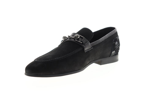Robert Graham Costas RGS5191 Mens Black Suede Dress Slip On Loafers Shoes