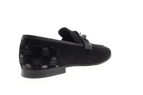 Robert Graham Costas RGS5191 Mens Black Suede Dress Slip On Loafers Shoes