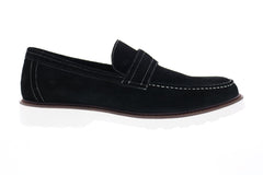 Robert Graham Dyson RGS5228 Mens Black Suede Penny Loafers & Slip Ons Shoes