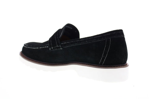 Robert Graham Dyson RGS5228 Mens Black Suede Penny Loafers & Slip Ons Shoes