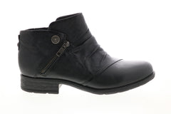 Earth Inc. Ronan Flat Boot Womens Black Leather Zipper Ankle & Booties Boots