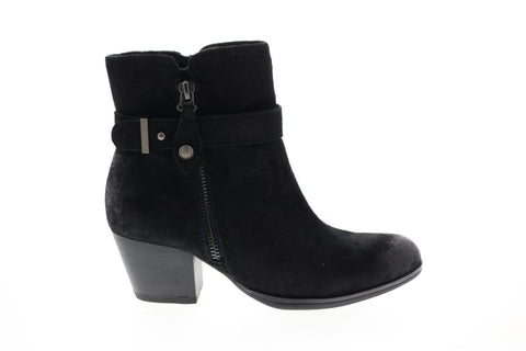 Earth Inc. Royal Boot Womens Black Suede Zipper Ankle & Booties Boots