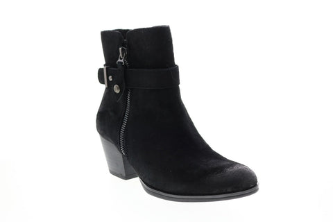 Earth Inc. Royal Boot Womens Black Suede Zipper Ankle & Booties Boots