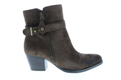Earth Inc. Royal Boot Womens Brown Suede Zipper Ankle & Booties Boots