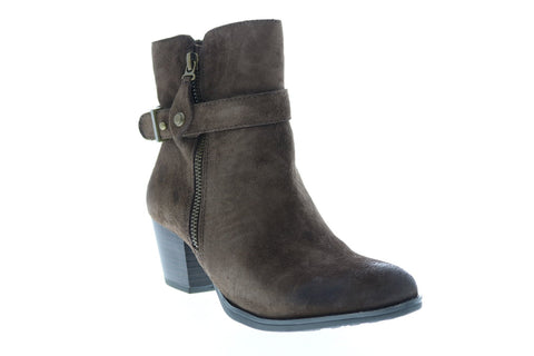 Earth Inc. Royal Boot Womens Brown Suede Zipper Ankle & Booties Boots