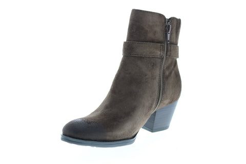 Earth Inc. Royal Boot Womens Brown Suede Zipper Ankle & Booties Boots