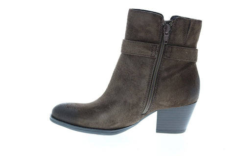 Earth Inc. Royal Boot Womens Brown Suede Zipper Ankle & Booties Boots