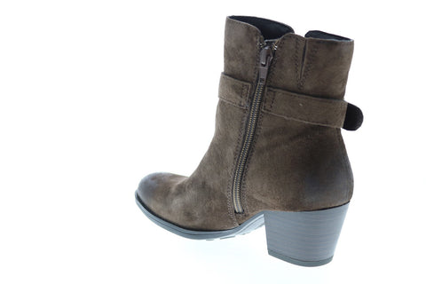 Earth Inc. Royal Boot Womens Brown Suede Zipper Ankle & Booties Boots