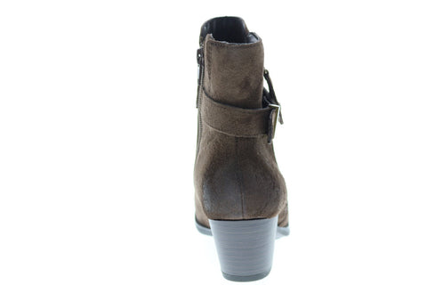 Earth Inc. Royal Boot Womens Brown Suede Zipper Ankle & Booties Boots
