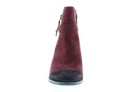Earth Inc. Royal Boot Womens Burgundy Suede Zipper Ankle & Booties Boots