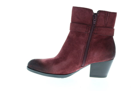 Earth Inc. Royal Boot Womens Burgundy Suede Zipper Ankle & Booties Boots