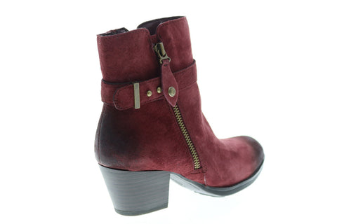 Earth Inc. Royal Boot Womens Burgundy Suede Zipper Ankle & Booties Boots