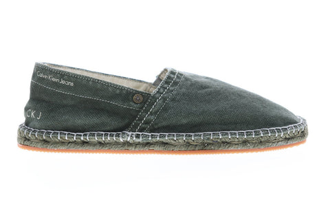 Calvin Klein Charles S0005 Mens Green Canvas Slip On Sneakers Shoes