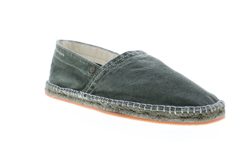 Calvin Klein Charles S0005 Mens Green Canvas Slip On Sneakers Shoes