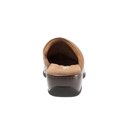 Softwalk Abby S1109-226 Womens Brown Leather Slip On Clogs Sandals Shoes