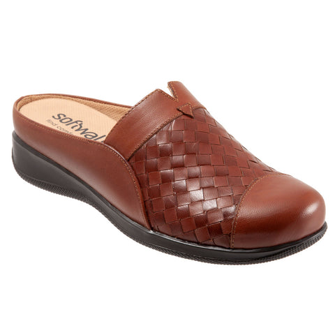 Softwalk San Marcos S1366-245 Womens Brown Extra Wide Clog Sandals Shoes