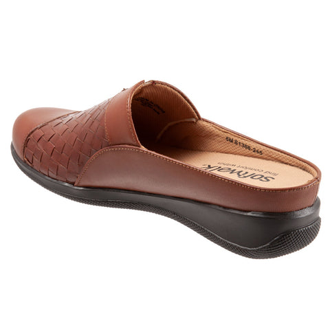 Softwalk San Marcos S1366-245 Womens Brown Extra Wide Clog Sandals Shoes