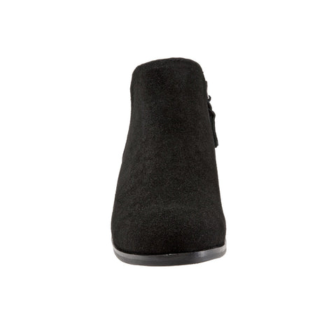 Softwalk Rocklin S1457-003 Womens Black Wide Leather Ankle & Booties Boots