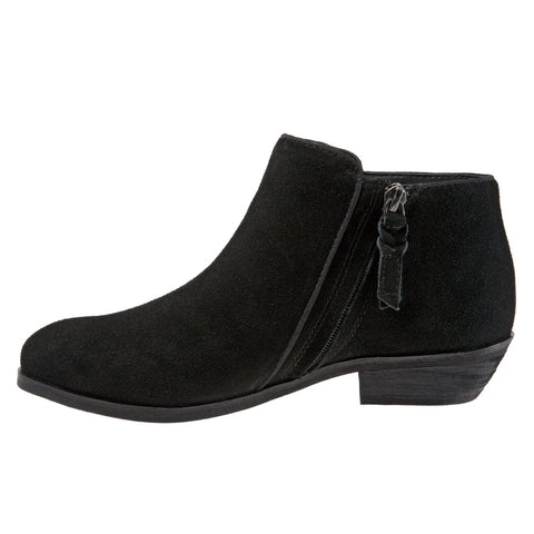 Softwalk Rocklin S1457-003 Womens Black Wide Leather Ankle & Booties Boots