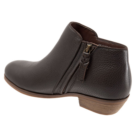 Softwalk Rocklin S1457-200 Womens Brown Leather Ankle & Booties Boots