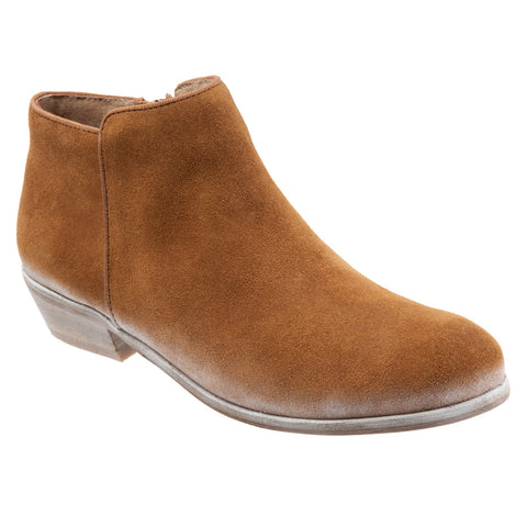 Softwalk Rocklin S1457-245 Womens Brown Suede Zipper Ankle & Booties Boots