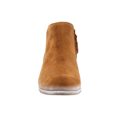 Softwalk Rocklin S1457-245 Womens Brown Suede Zipper Ankle & Booties Boots