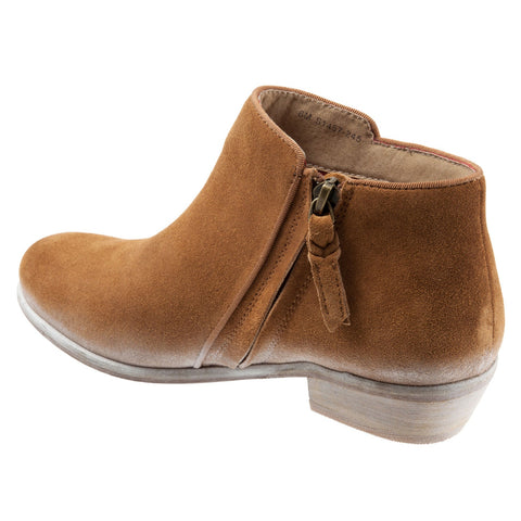 Softwalk Rocklin S1457-245 Womens Brown Suede Zipper Ankle & Booties Boots