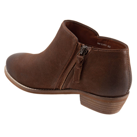 Softwalk Rocklin S1457-262 Womens Brown Narrow Leather Ankle & Booties Boots