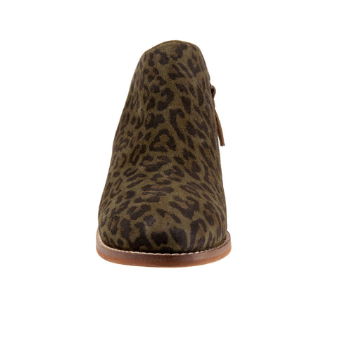 Softwalk Rocklin S1457-317 Womens Green Suede Zipper Ankle & Booties Boots