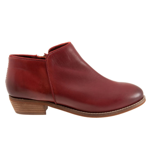 Softwalk Rocklin S1457-601 Womens Red Leather Zipper Ankle & Booties Boots