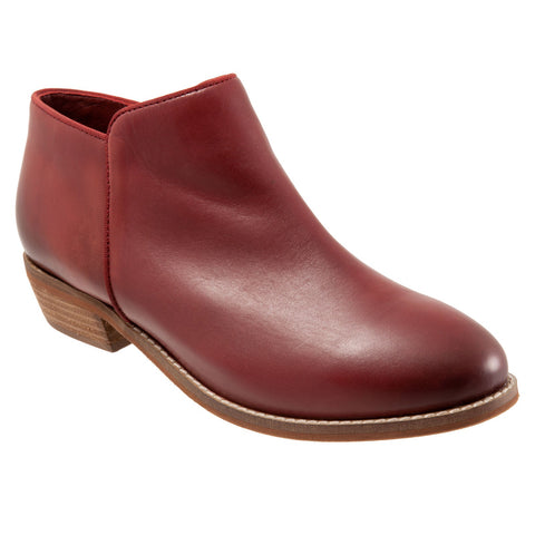 Softwalk Rocklin S1457-601 Womens Red Leather Zipper Ankle & Booties Boots