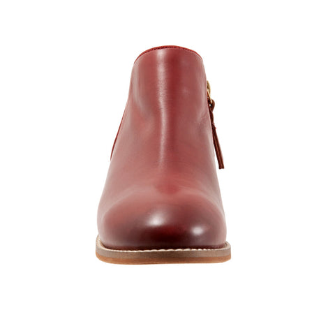 Softwalk Rocklin S1457-601 Womens Red Leather Zipper Ankle & Booties Boots