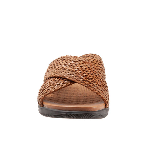 Softwalk Tillman S1502-271 Womens Brown Leather Slides Sandals Shoes