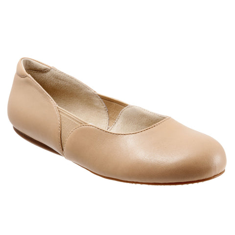 Softwalk Norwich S1564-146 Womens Brown Leather Slip On Ballet Flats Shoes