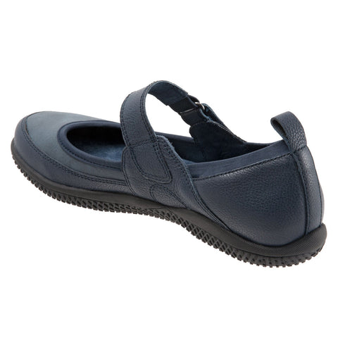 Softwalk Haddley S1606-400 Womens Blue Leather Mary Jane Flats Shoes