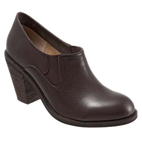 Softwalk Fargo S1654-200 Womens Brown Leather Slip On Ankle & Booties Boots